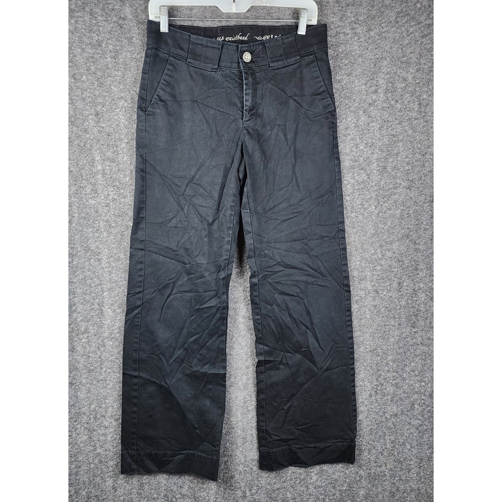 Lee Trousers Women 29 Black No Gap Waistband Wide Leg Mid‎ Rise Pants
